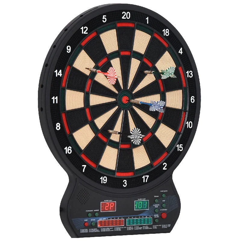 Educational games HOMCOM Electronic Dartboard Led 27 Games, 12 Soft Darts