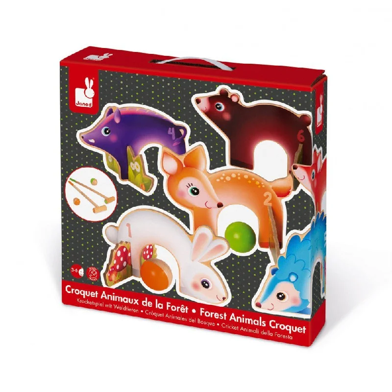 Innovative gamesJanod: Forest Animals Croquet Wooden Toy Set