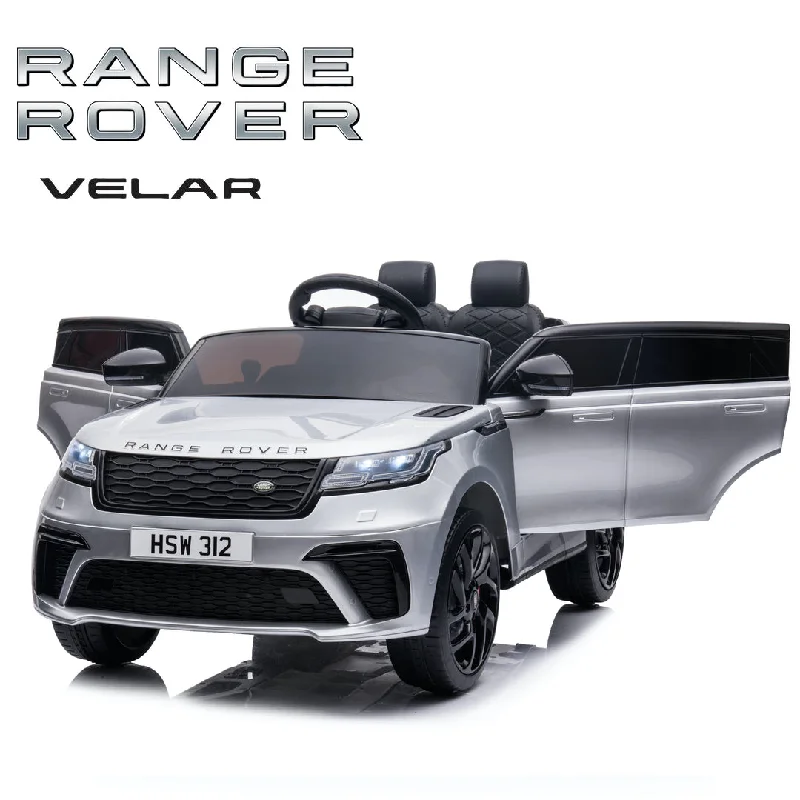 Durable toysKids Electric Ride On Car Range Rover Velar Silver 12V - Real Paint