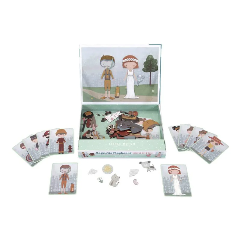 Multi-level puzzles Little Dutch Magnetic Playboard - Jim & Rosa