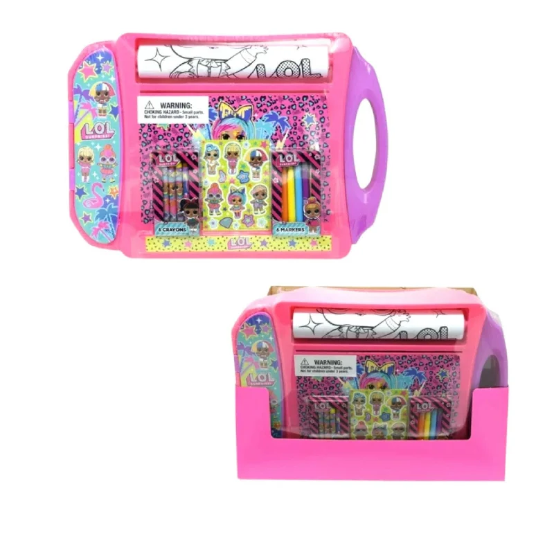 Educational games LOL Roller Coloring Art Desk Wrapped Arts and Crafts Mess Free Coloring Activities for Kids, With Crayons, Markers and Stickers
