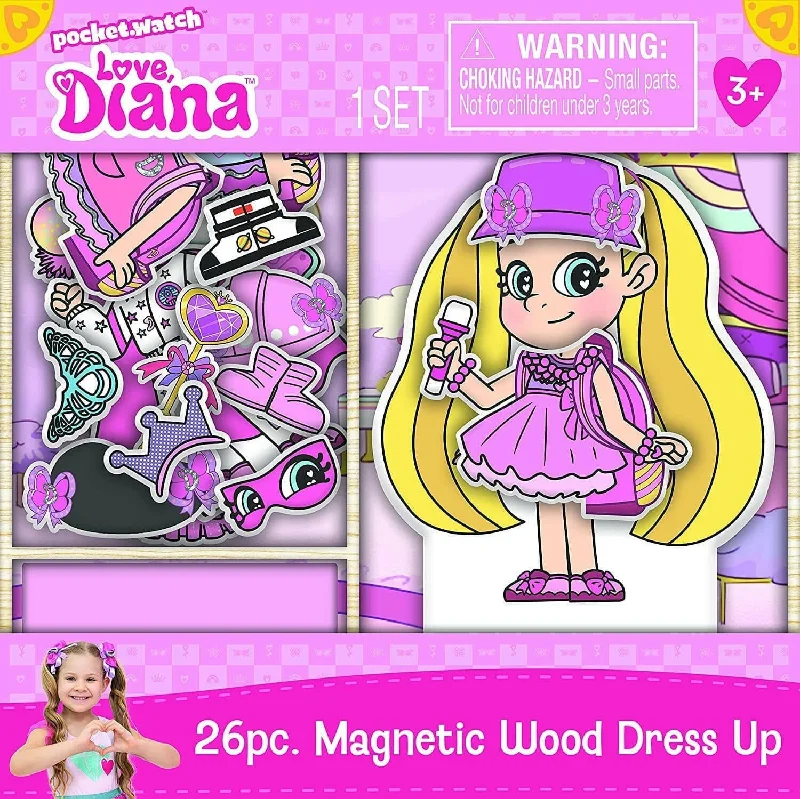 Intricate puzzles Love Diana 26pc. Magnetic Wood Dress Up Playset Roma Diana Toy