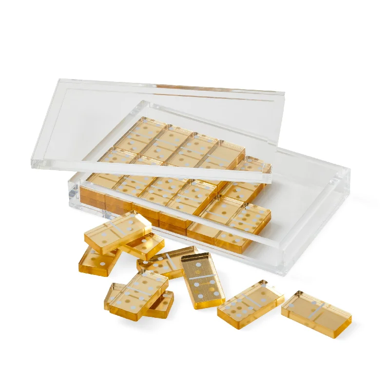 Fun gamesLucite Gold Dominoes Set