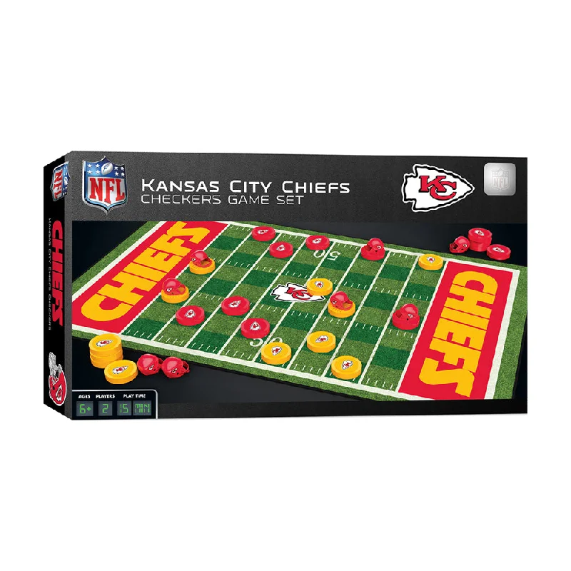 Thought-provoking puzzles Kansas City Chiefs NFL Checkers Game Set by Masterpieces Puzzles