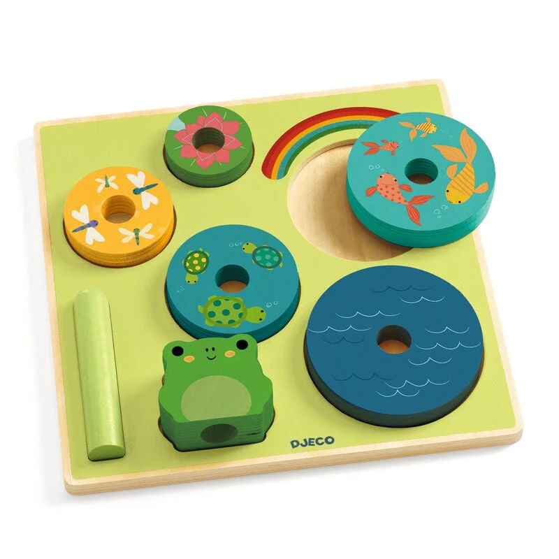 Age-appropriate puzzles Rainbow Puzz & Stack Wooden Puzzle