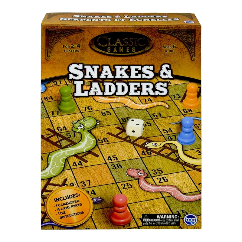 Casual games Snakes And Ladders Game Classic Board Game For 2-4 Players. Ages 6+ Up