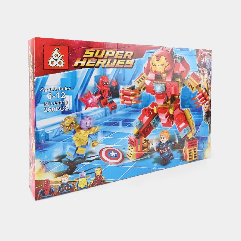 Age-appropriate puzzles Super Action Heroes Block Set "260PCs" For Kids
