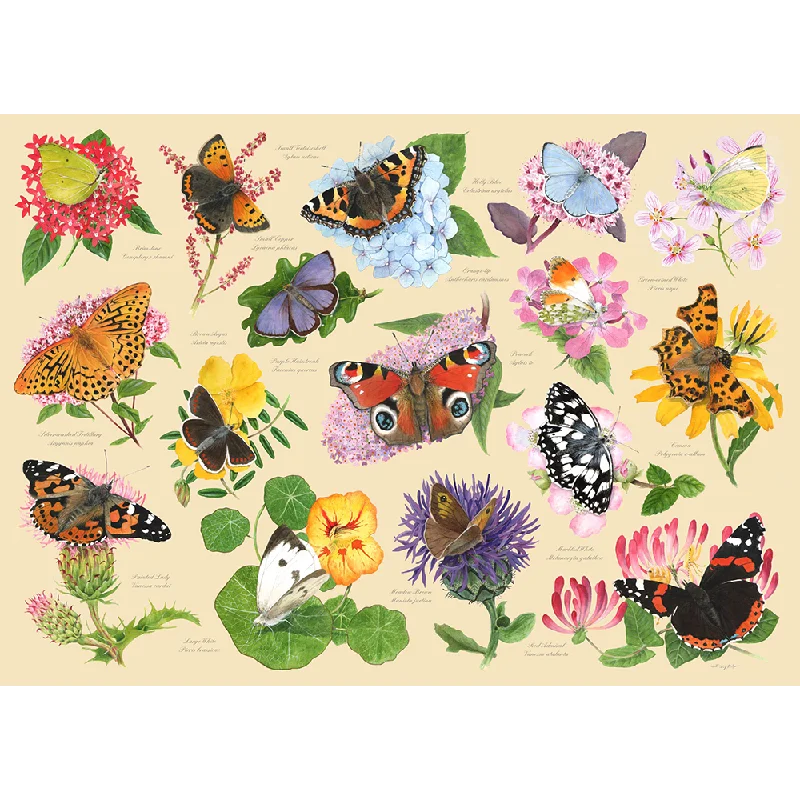 Exciting gamesThe House of Puzzles Garden Butterflies, 1000 Piece Jigsaw Puzzle