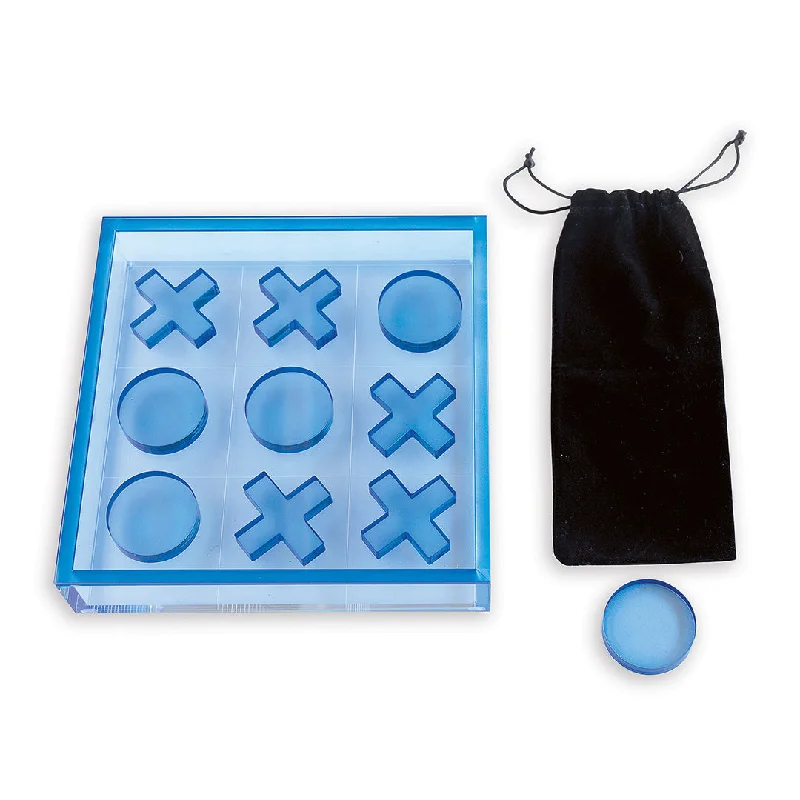 Multi-level puzzles Tic-Tac-Toe Set, Blue