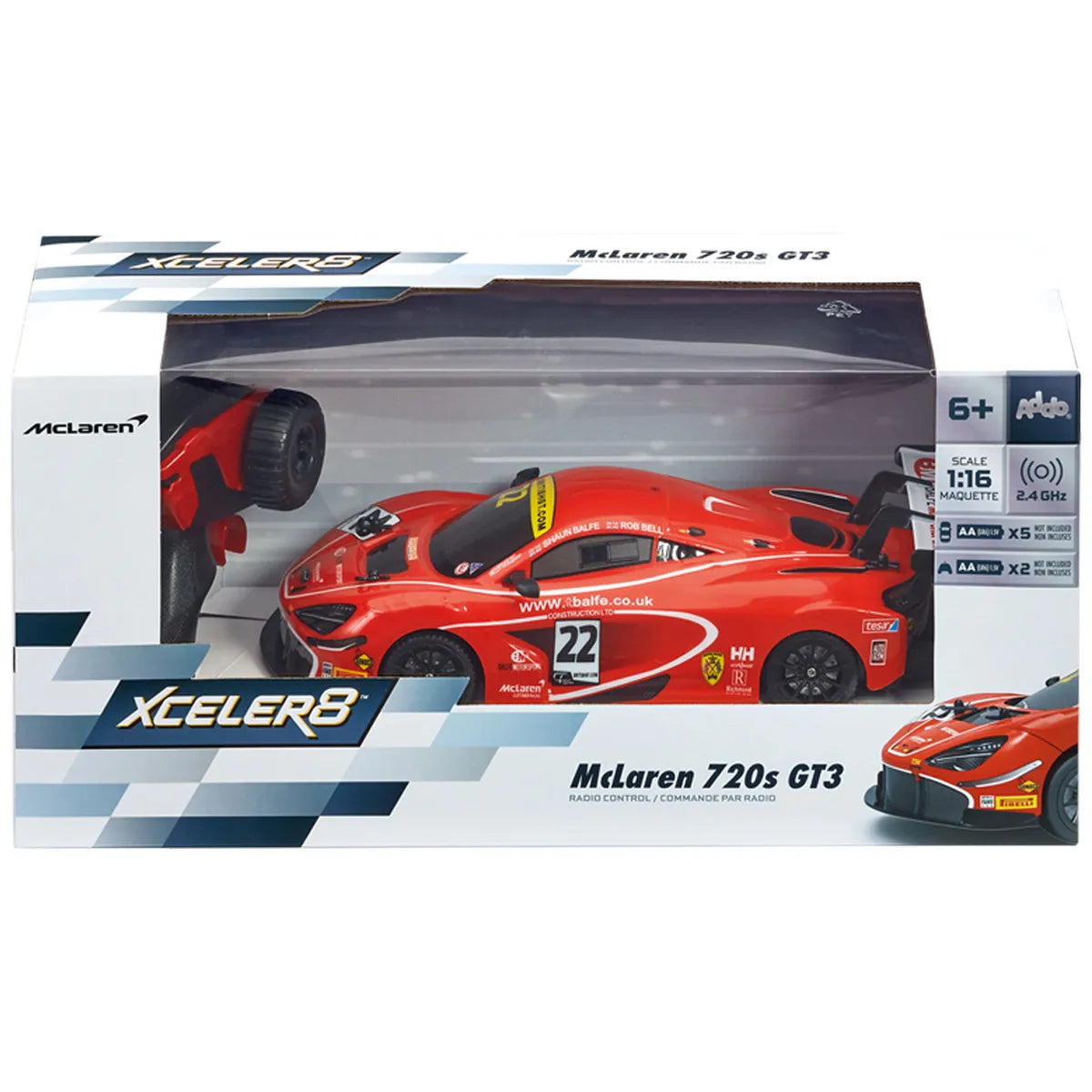 Playful toys Xceler8 1:16 McLaren 720s GT3 Remote Control Car (Styles Vary)