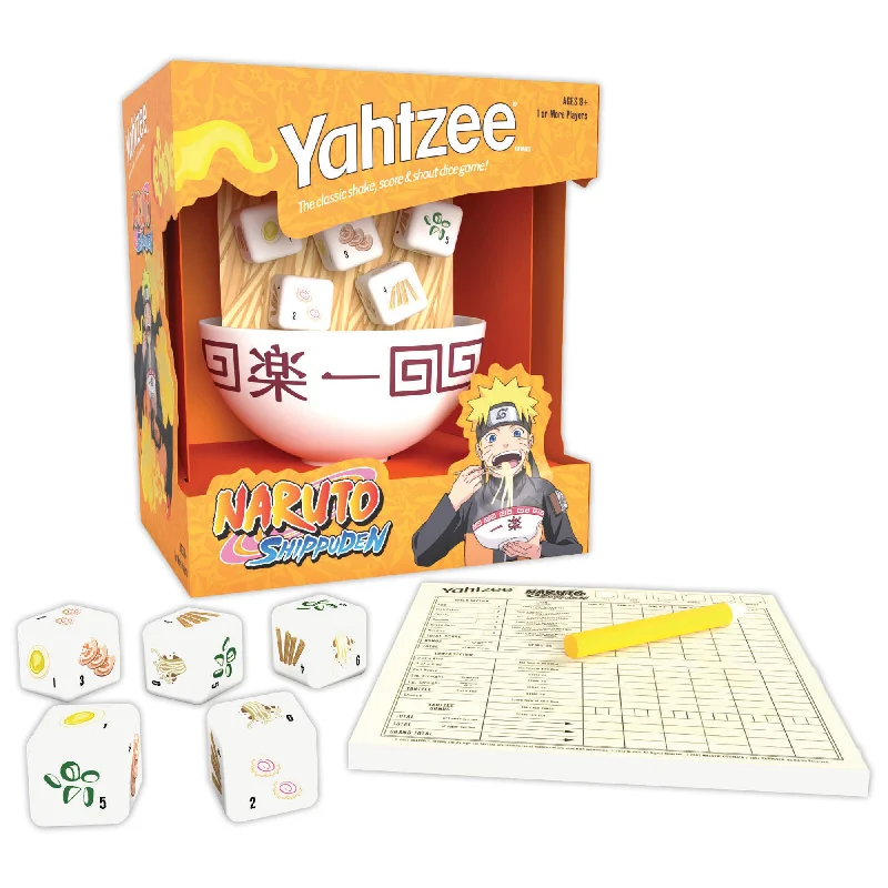 Age-appropriate puzzles Naruto Shippuden YAHTZEE Collectible Dice Game